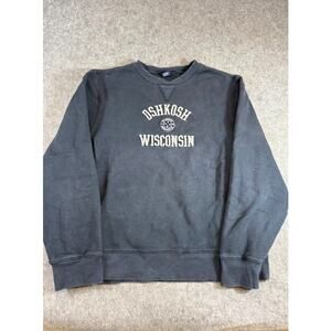 Vintage 90s Oshkosh Wisconsin Sweatshirt Mens XL Blue Crewneck Collegiate Retro